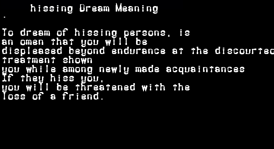  dream meanings hissing