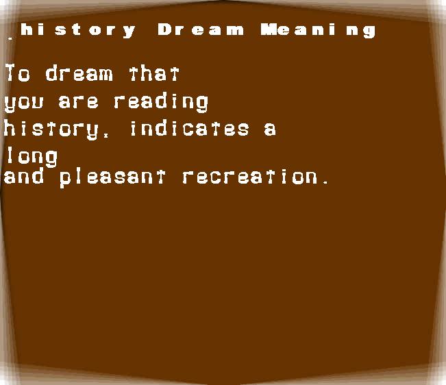  dream meanings history