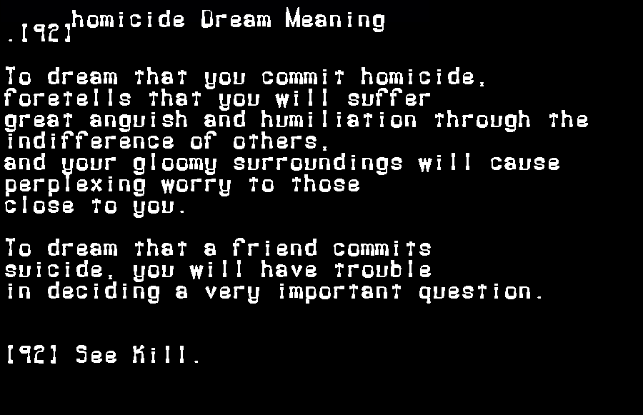  dream meanings homicide