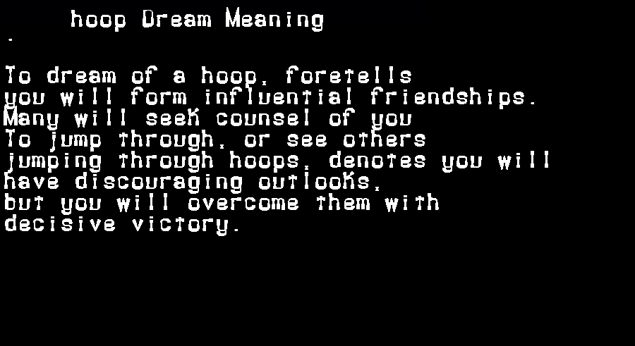  dream meanings hoop
