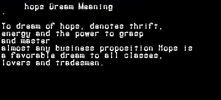  dream meanings hops