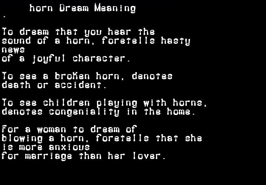  dream meanings horn