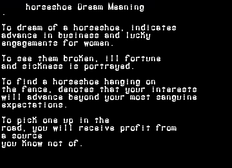  dream meanings horseshoe