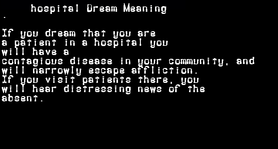  dream meanings hospital