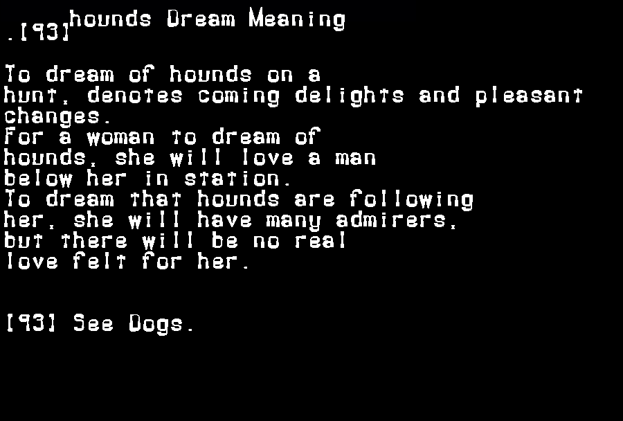  dream meanings hounds