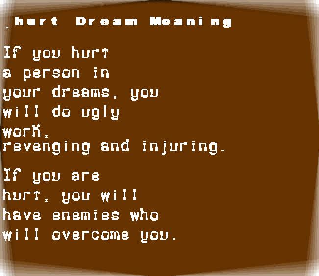  dream meanings hurt