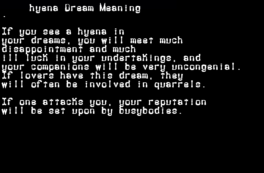  dream meanings hyena