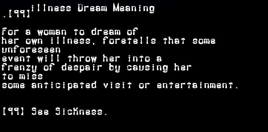  dream meanings illness