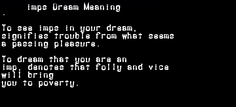  dream meanings imps