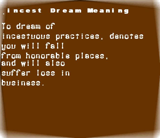  dream meanings incest