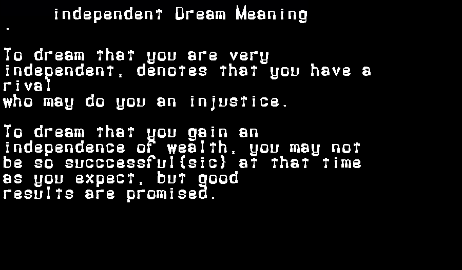  dream meanings independent