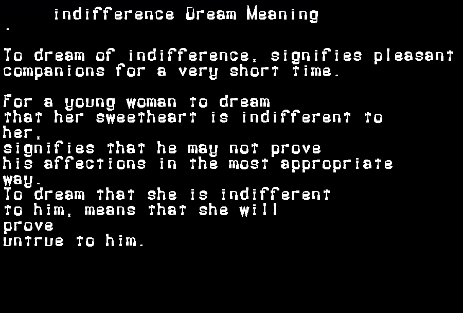  dream meanings indifference