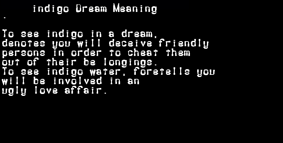  dream meanings indigo