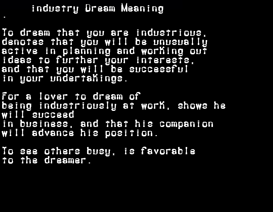  dream meanings industry