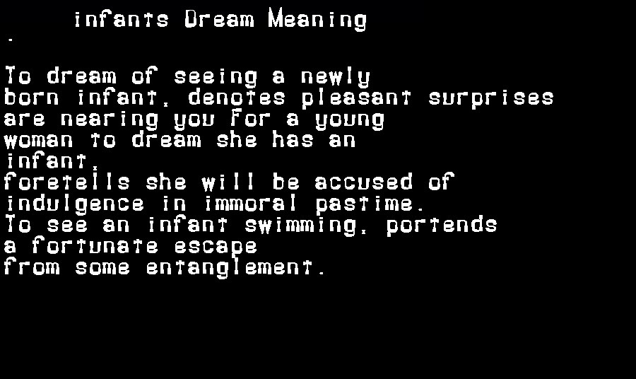  dream meanings infants