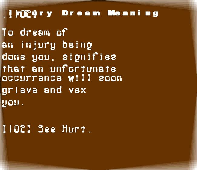  dream meanings injury