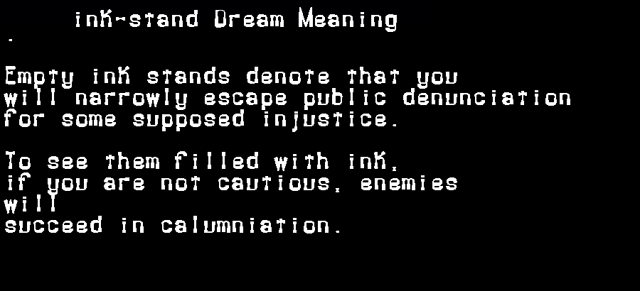  dream meanings ink-stand