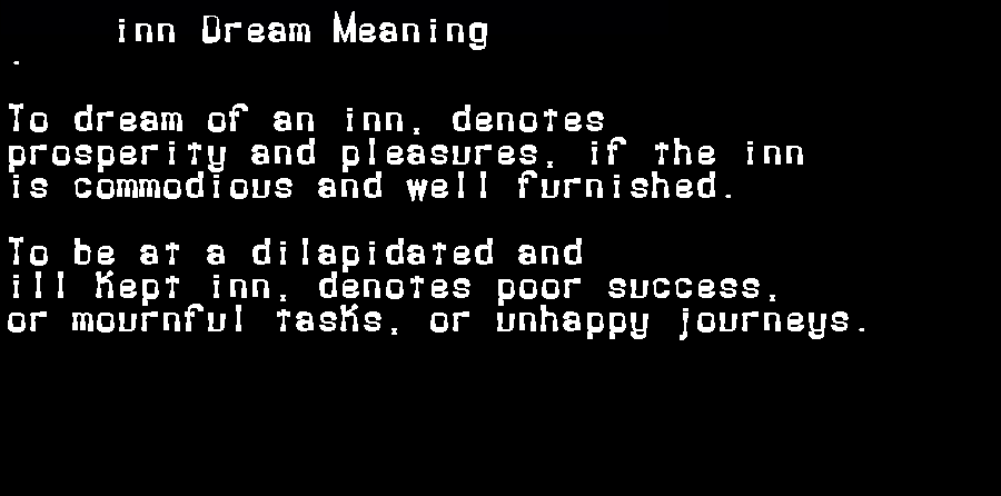  dream meanings inn