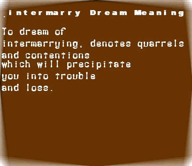  dream meanings intermarry