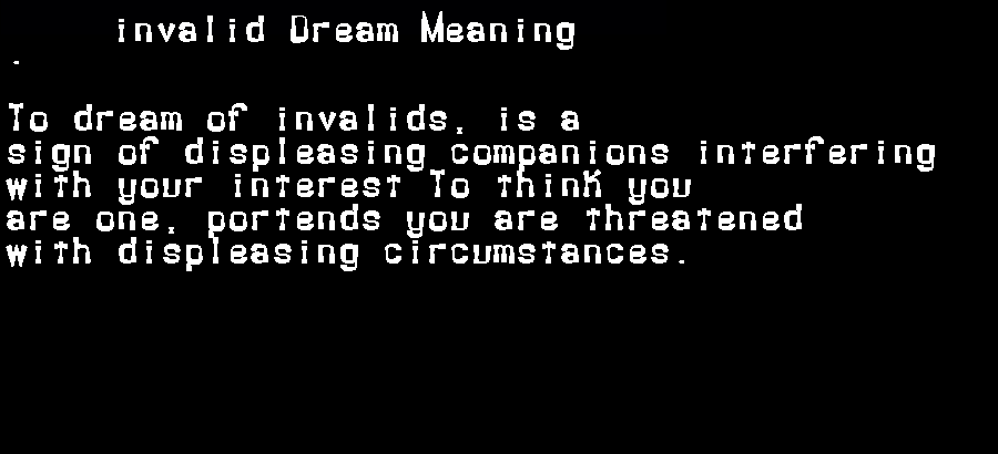  dream meanings invalid