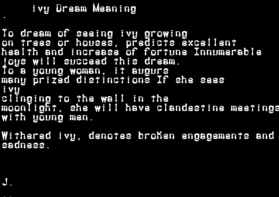  dream meanings ivy