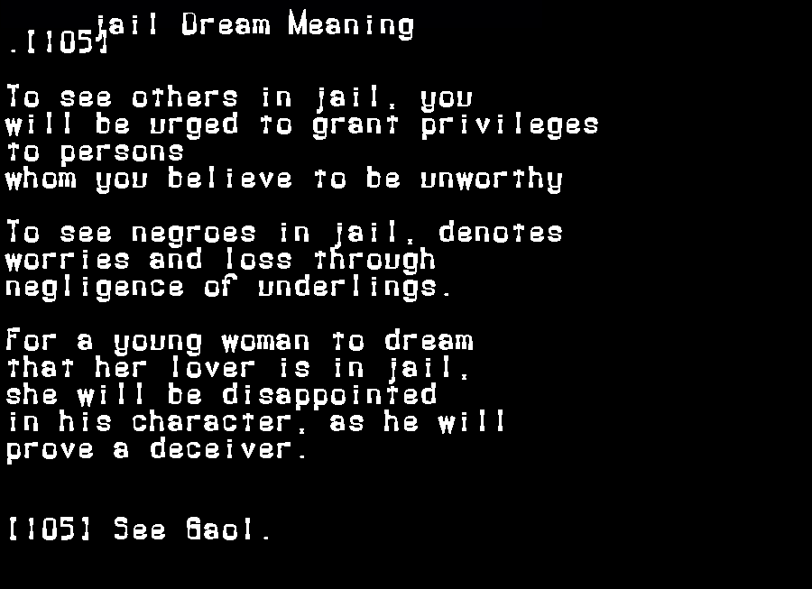  dream meanings jail