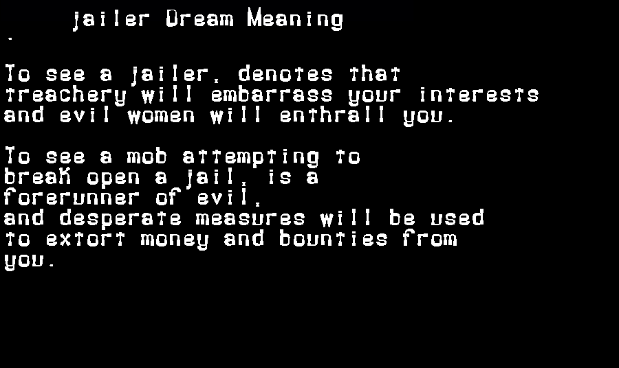  dream meanings jailer