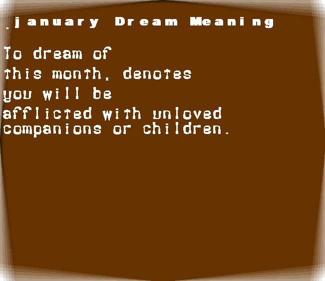  dream meanings january