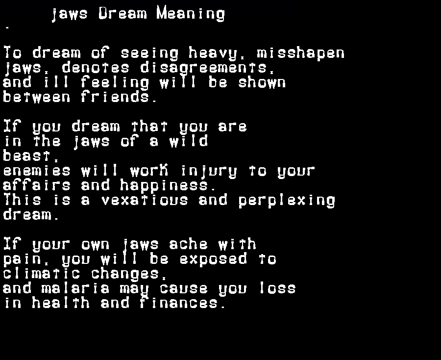  dream meanings jaws