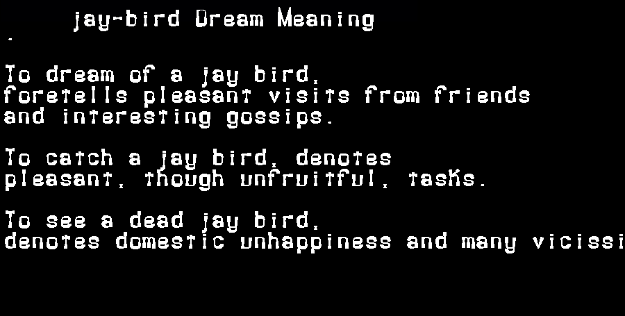  dream meanings jay-bird