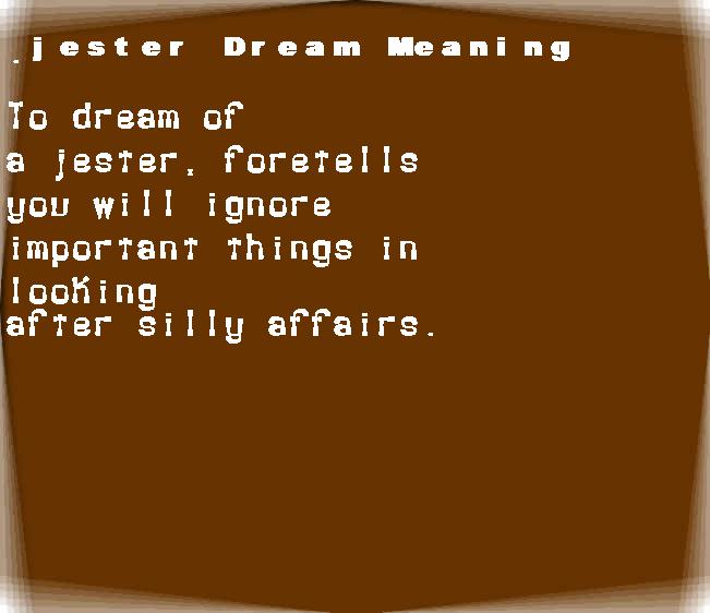  dream meanings jester