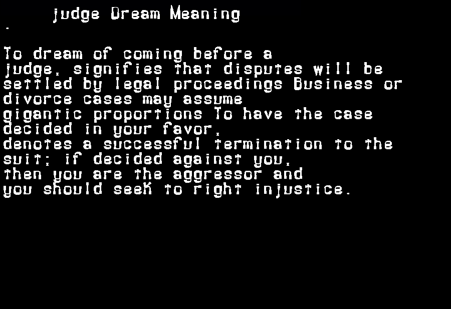  dream meanings judge