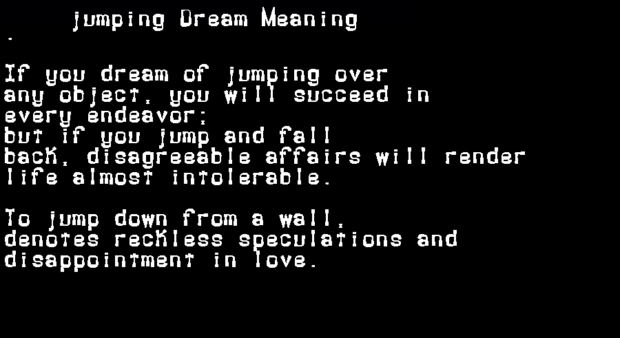  dream meanings jumping