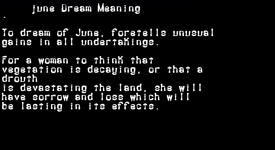  dream meanings june