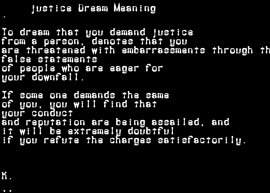  dream meanings justice