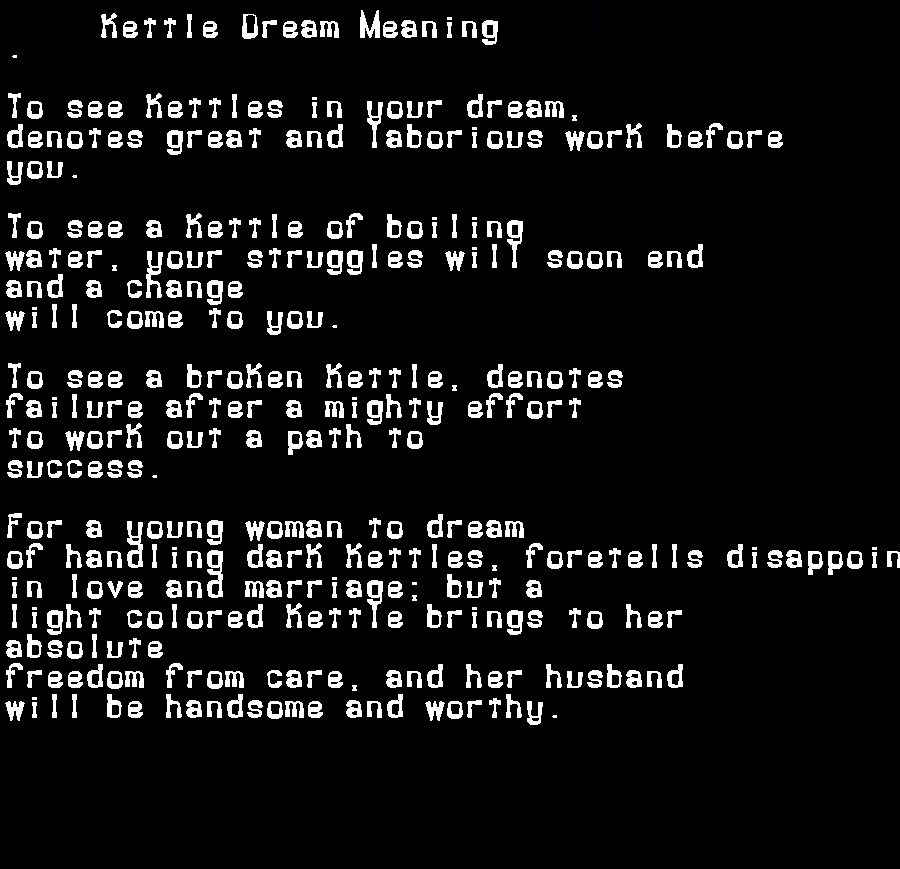  dream meanings kettle