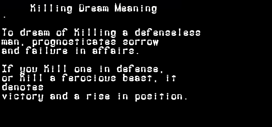  dream meanings killing