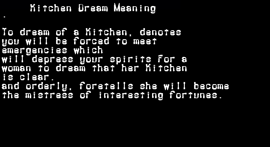  dream meanings kitchen