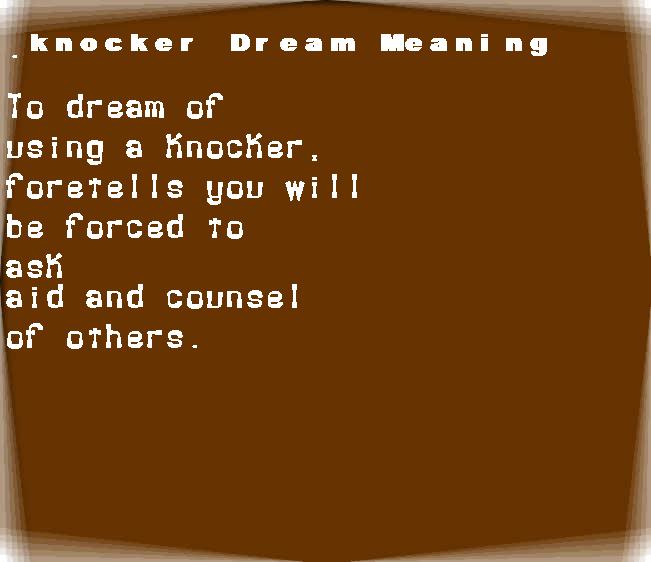  dream meanings knocker