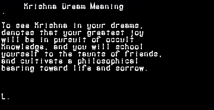  dream meanings krishna