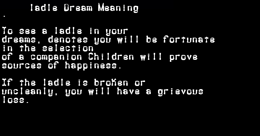  dream meanings ladle