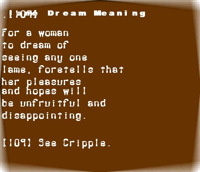  dream meanings lame