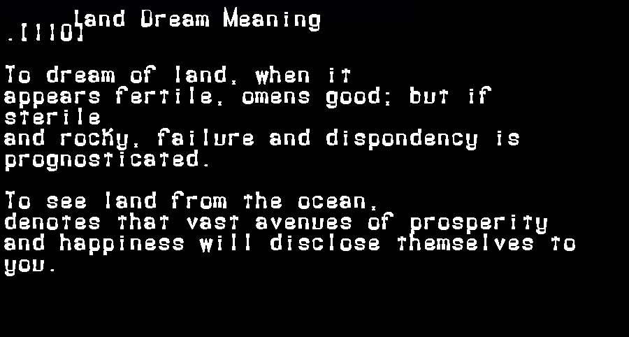  dream meanings land