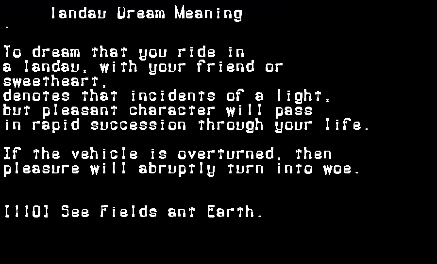  dream meanings landau