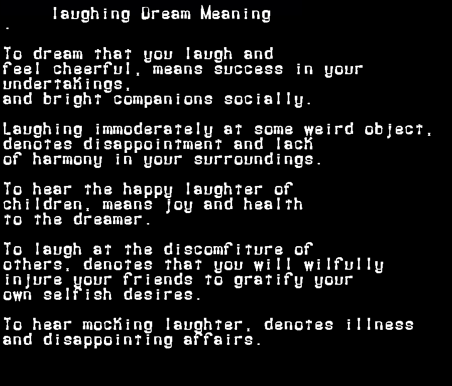  dream meanings laughing