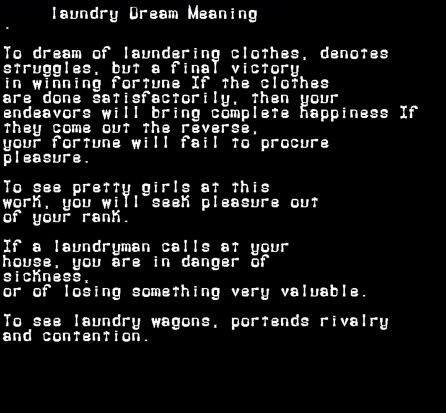  dream meanings laundry