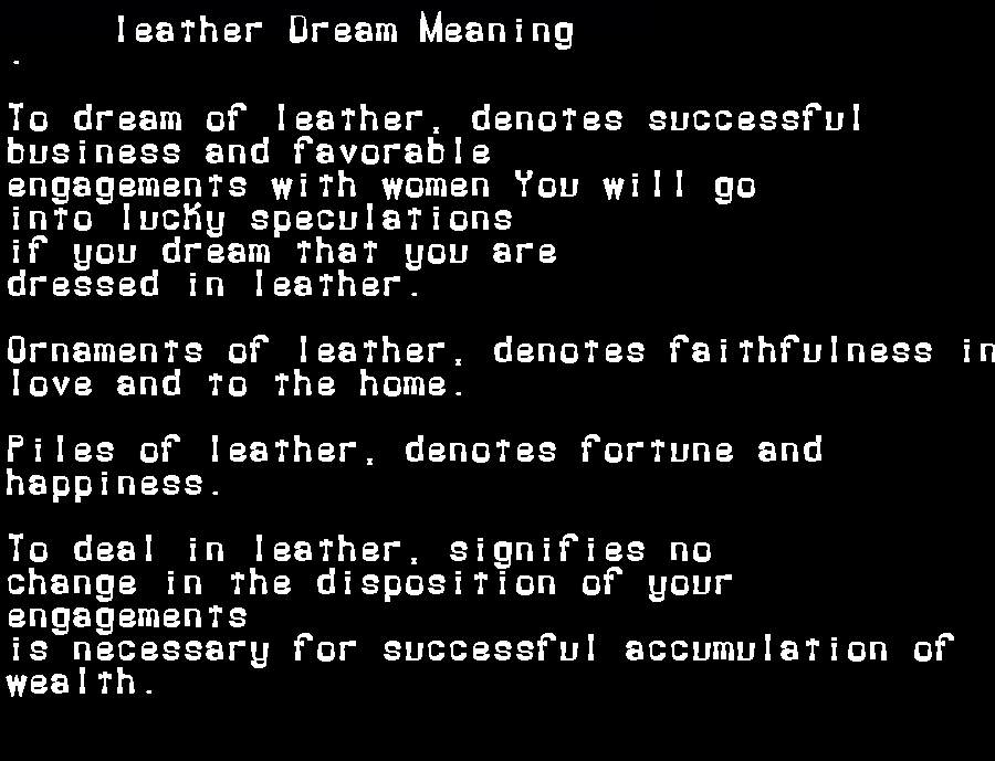  dream meanings leather