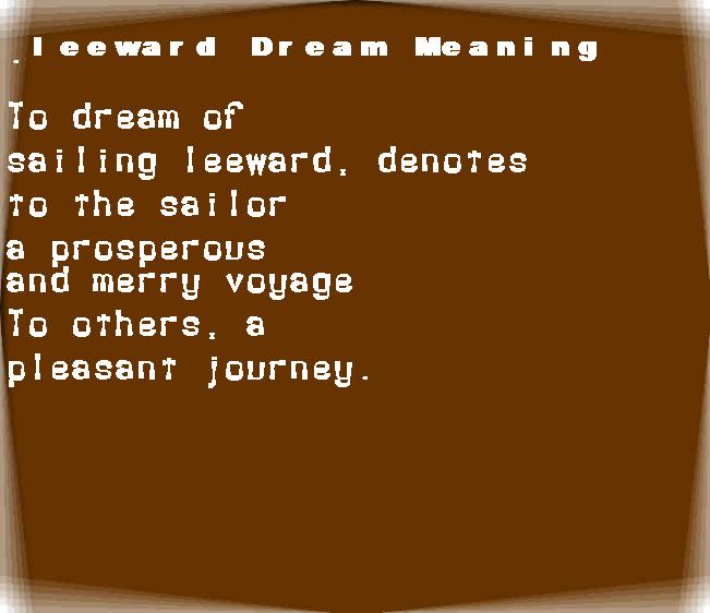 dream meanings leeward