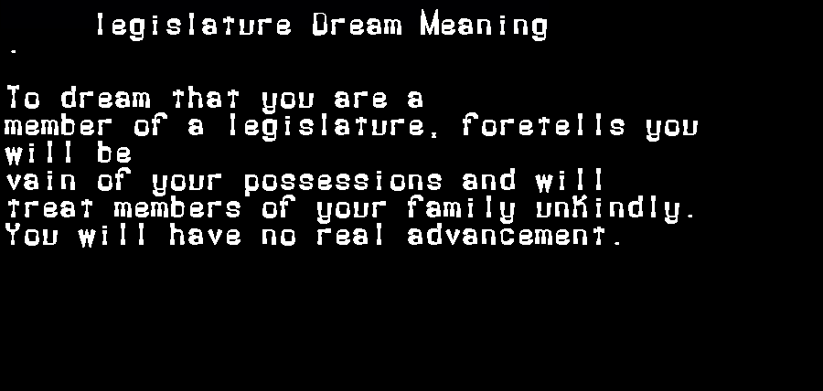  dream meanings legislature