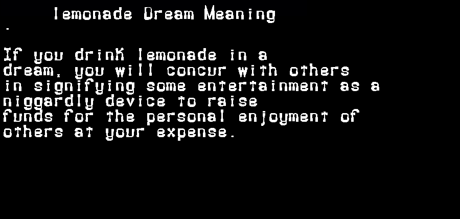  dream meanings lemonade